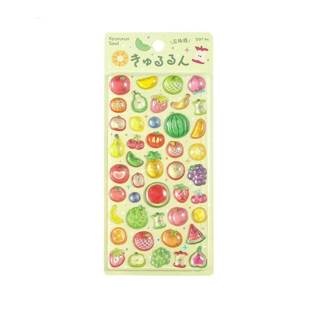 Domes Translucent Sharpner BGM Kyururun Stickers Vol. 3 | 3D Puffy Glitter & Foil Sheets