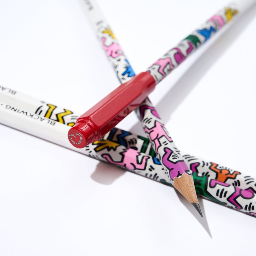 The Journal Shop - Blackwing Volume 292 Point Guard Keith Haring Radiant Heart edition with Blackwing pencils in patterned design.