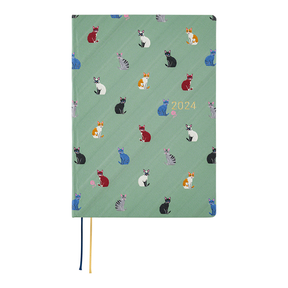 Hobonochi 2024 A5 HON Diary Bow & Tie: Cats & Me [ENG] - The Journal Shop