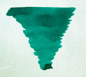 Diamine Cool Green fountain pen ink in a crisp, refreshing shade between mint and meadow with gentle shading and retro charm