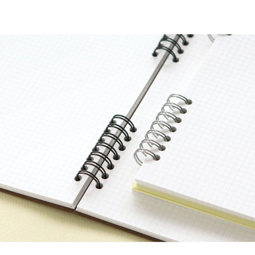 Close-up of the notebook’s spiral binding showcasing its 360-degree flexibility.