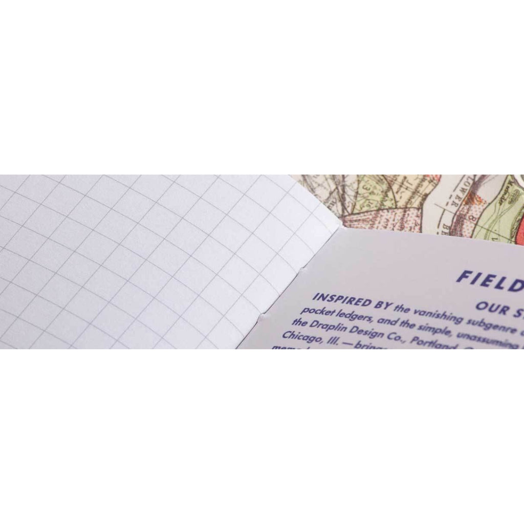 Interior of Field Notes memo book showing graph paper and introductory text.
