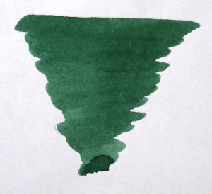 Swatch of Green Umber Diamine ink showing muted, mossy green-brown tone on paper