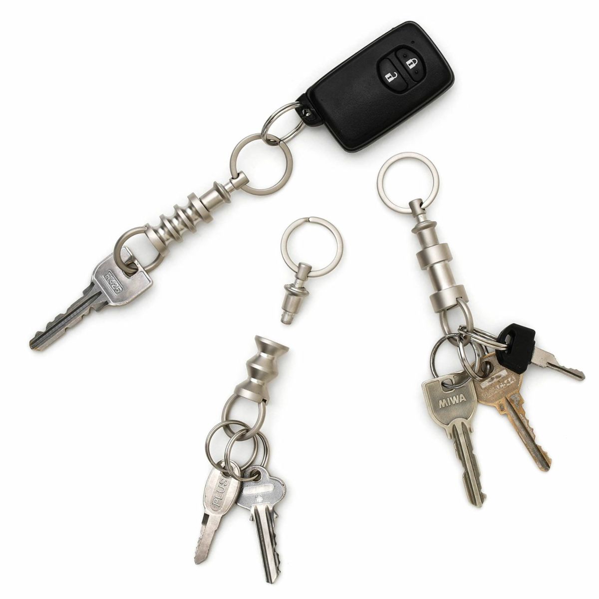 Keychain With Lock Feature Detachable Keyring – One-Touch Release, Secure Locking Keychain