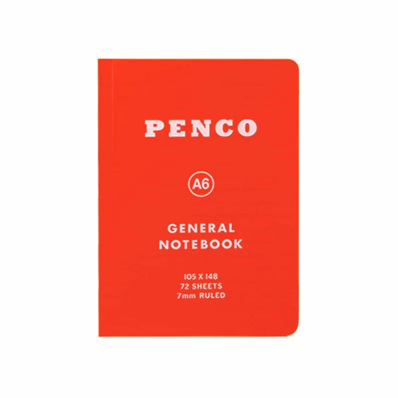 Hightide Penco Soft PP A6 ruled notebook in red cover shown from the front.