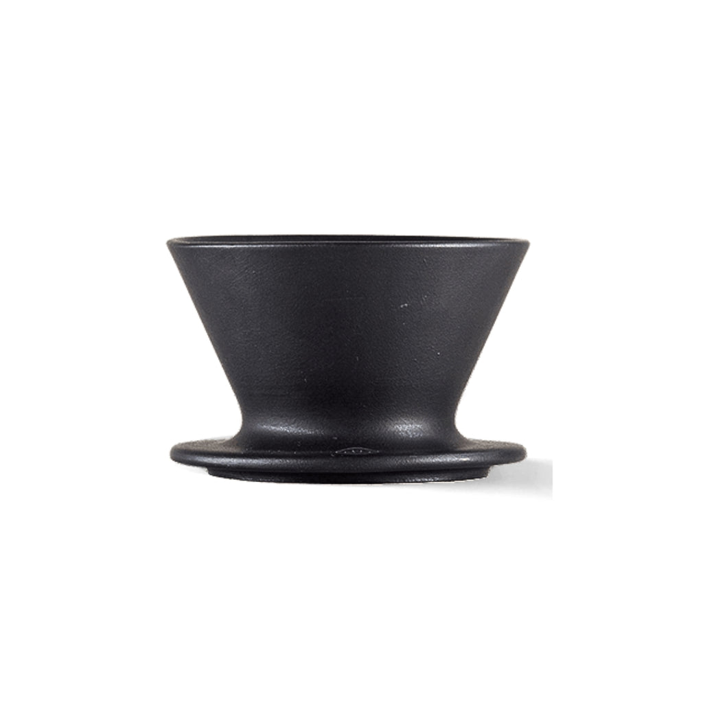 Front view of the HMM Patio Coffee Dripper in matte black.