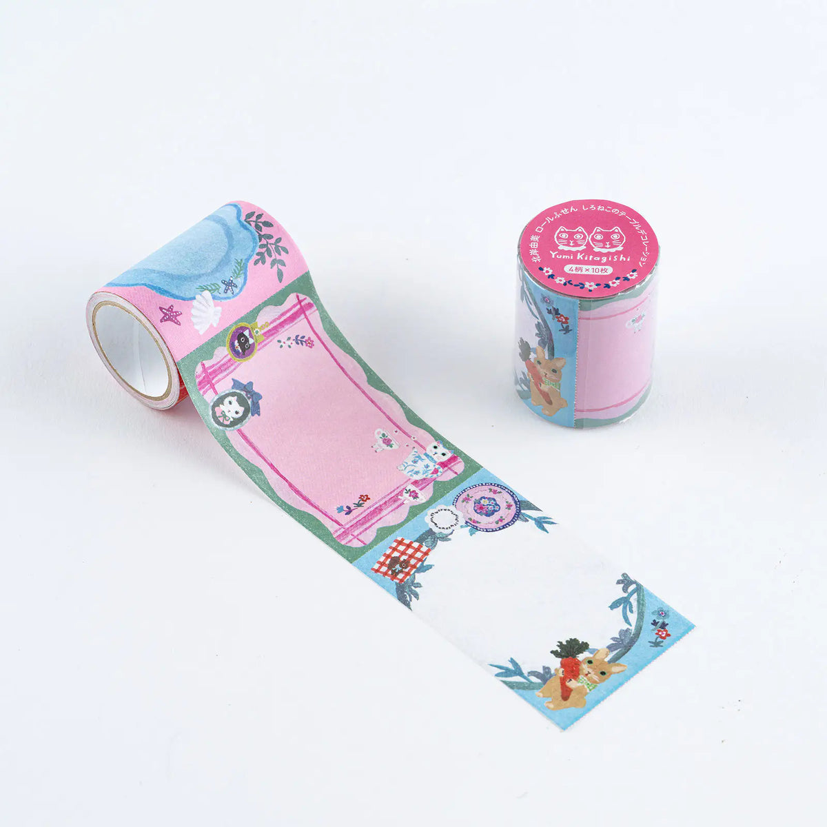 Hobonichi 2026 Accessories – Hobonichi Yumi Kitagishi: Sticky Note Roll - White Cat’s Table Decorations | Techo Accessory
