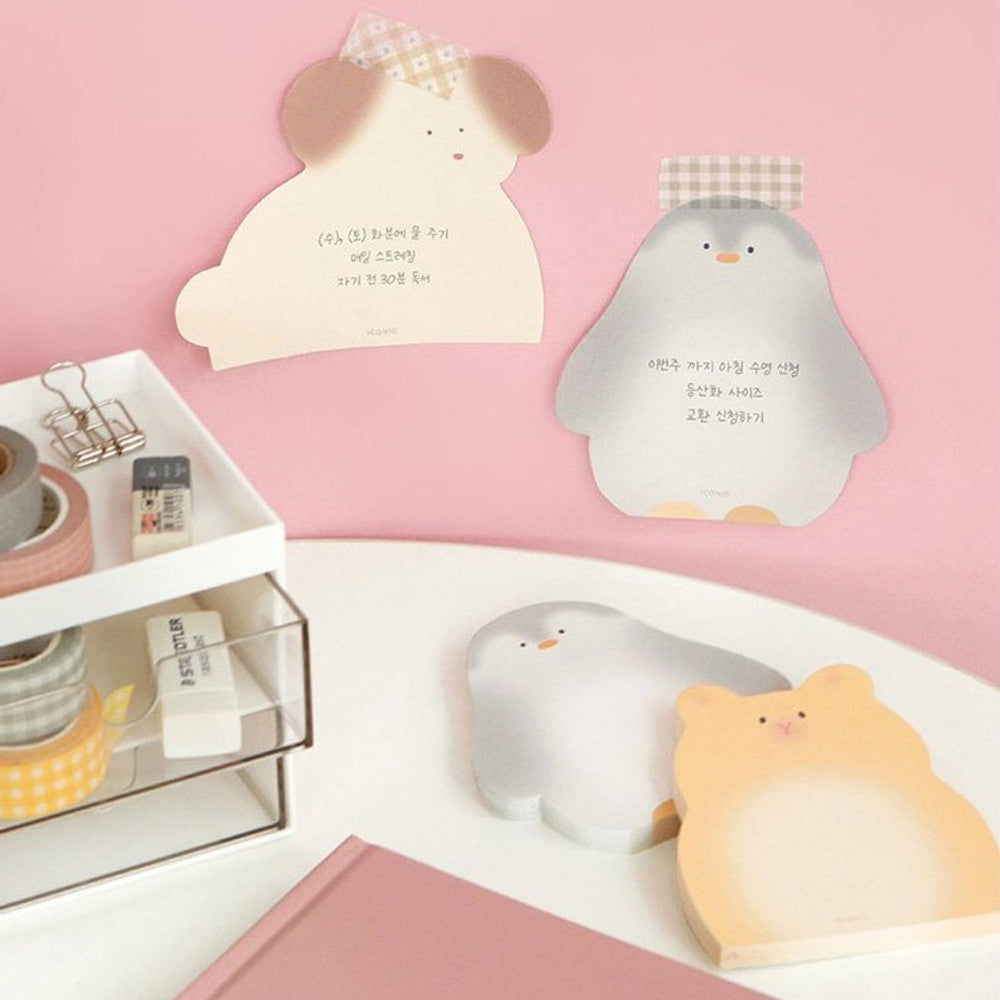 The Journal Shop - Iconic Animal Memo Pad dog, penguin, and hamster shaped memo pads.