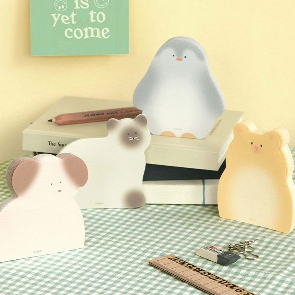 The Journal Shop - Iconic Animal Memo Pad dog, penguin, and cat shaped memo pads.