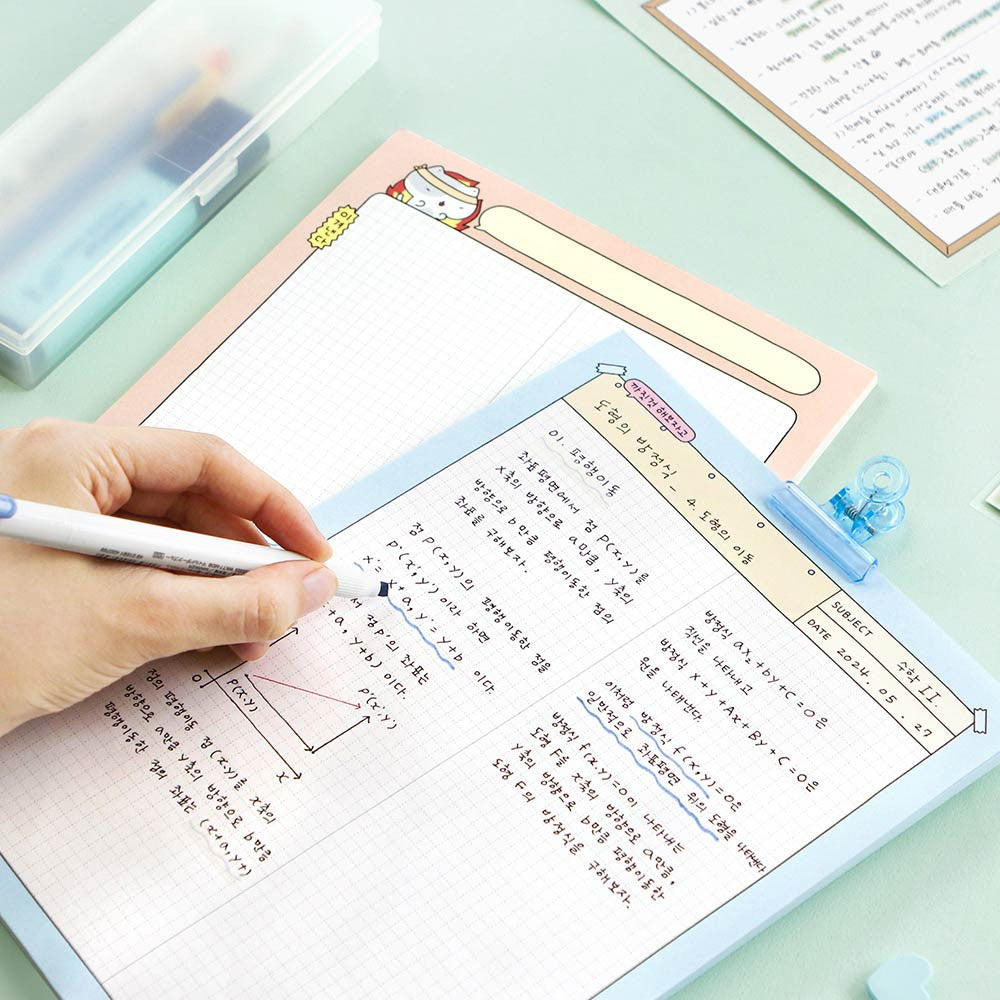 The Journal Shop - iconic blah blah B5 memo notepad in pastel blue.