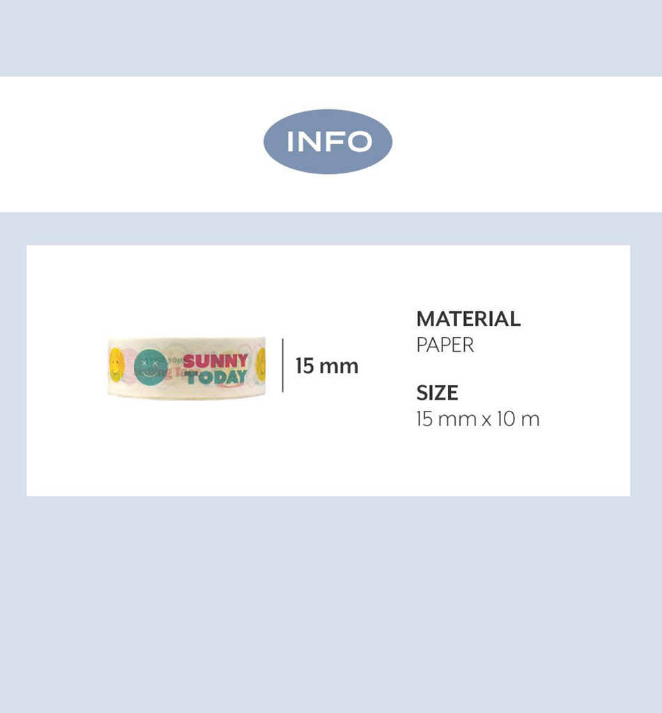 The Journal Shop - Product packaging showing the Iconic Collect Masking Tape labelled with size and design details.