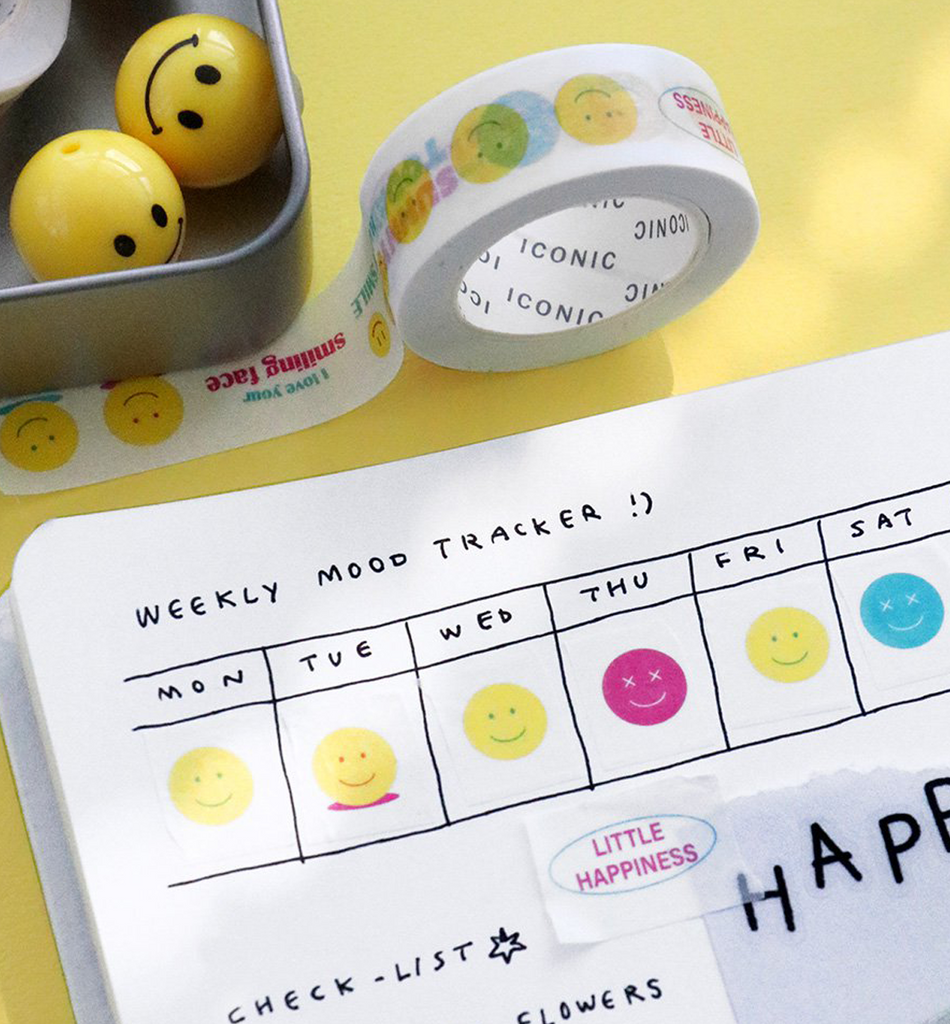 The Journal Shop - Handwritten planner entry with colourful Iconic Collect Masking Tape used as labels and highlights.