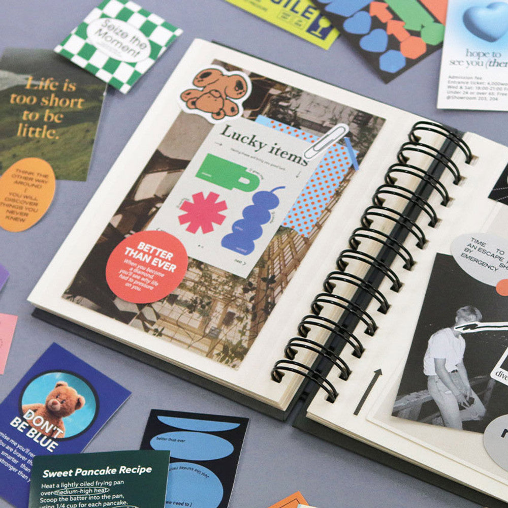 The Journal Shop - Scrapbook and planner pages decorated with Iconic Collect Stickers in various styles and shapes.