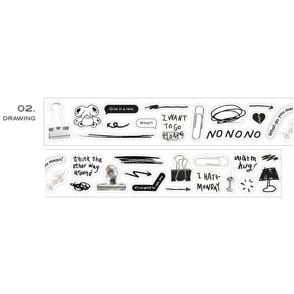 The Journal Shop - Iconic Deco Kiss Cut Tape - Drawing