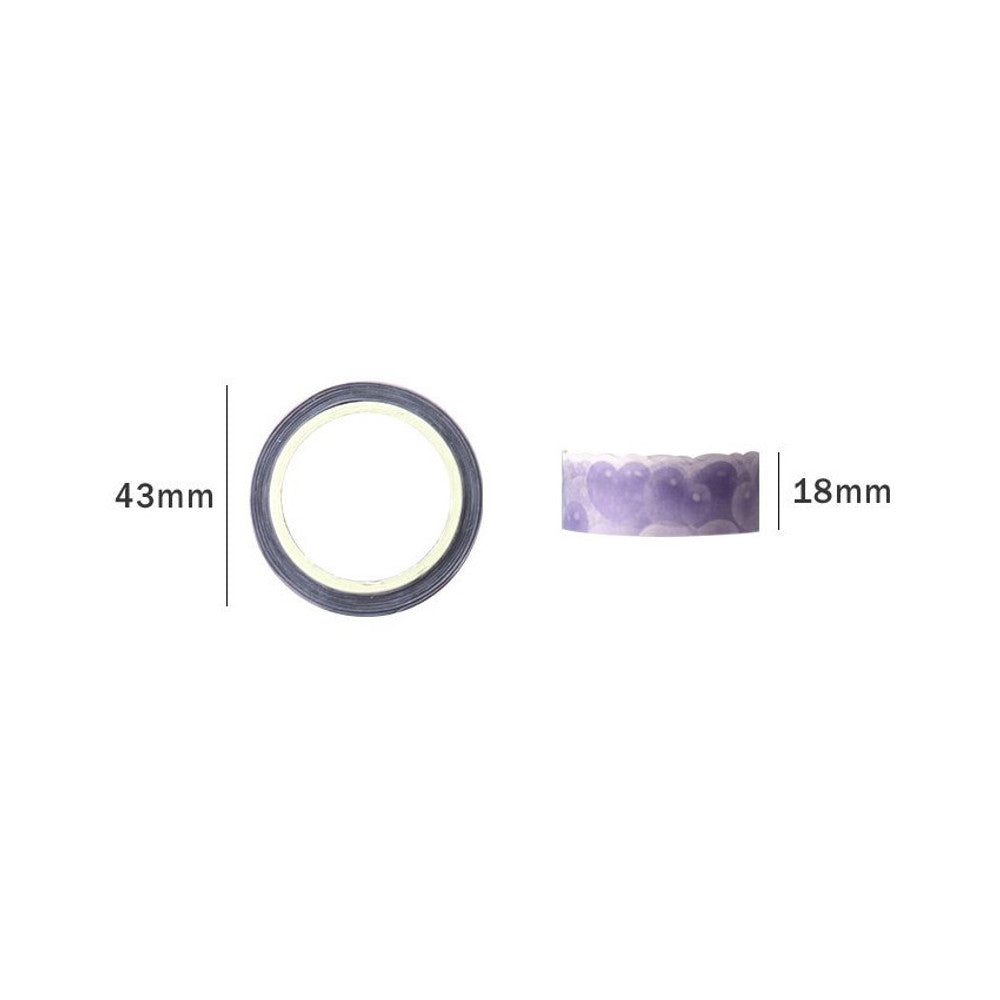 The Journal Shop - Single roll of purple Iconic Die-Cut Paper Masking Tape displayed with the measurement on a white background.