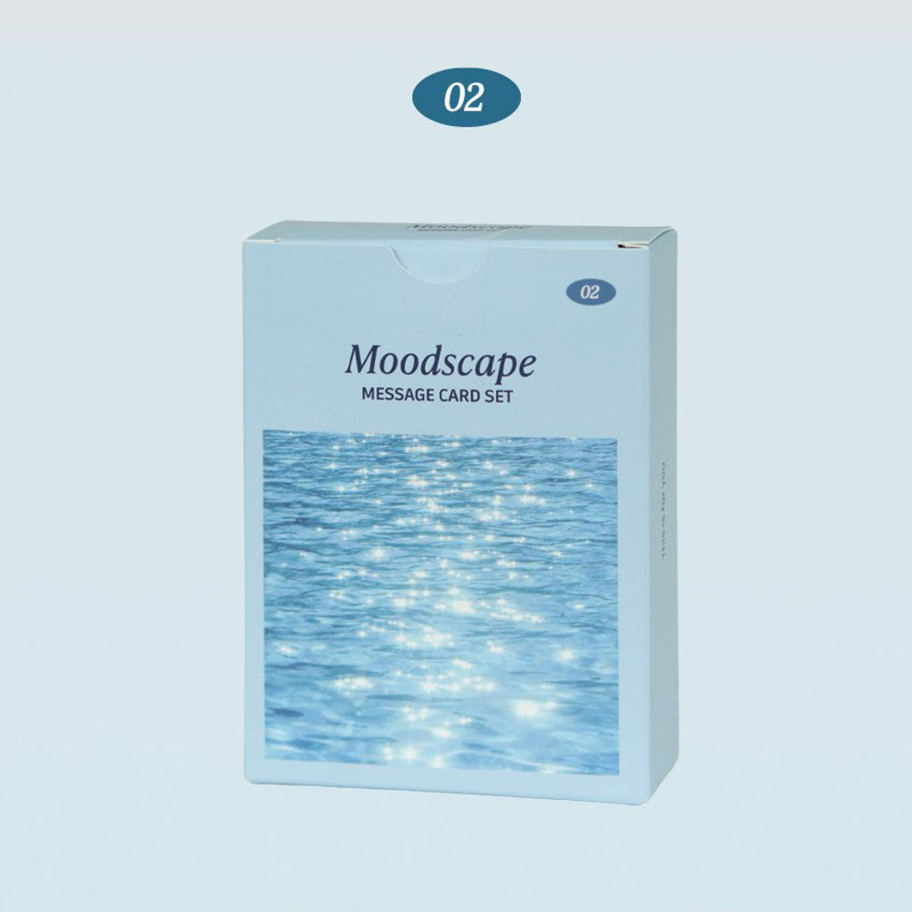 The Journal Shop - Iconic Moodscape Message Card Set blue box featuring ocean wave design.