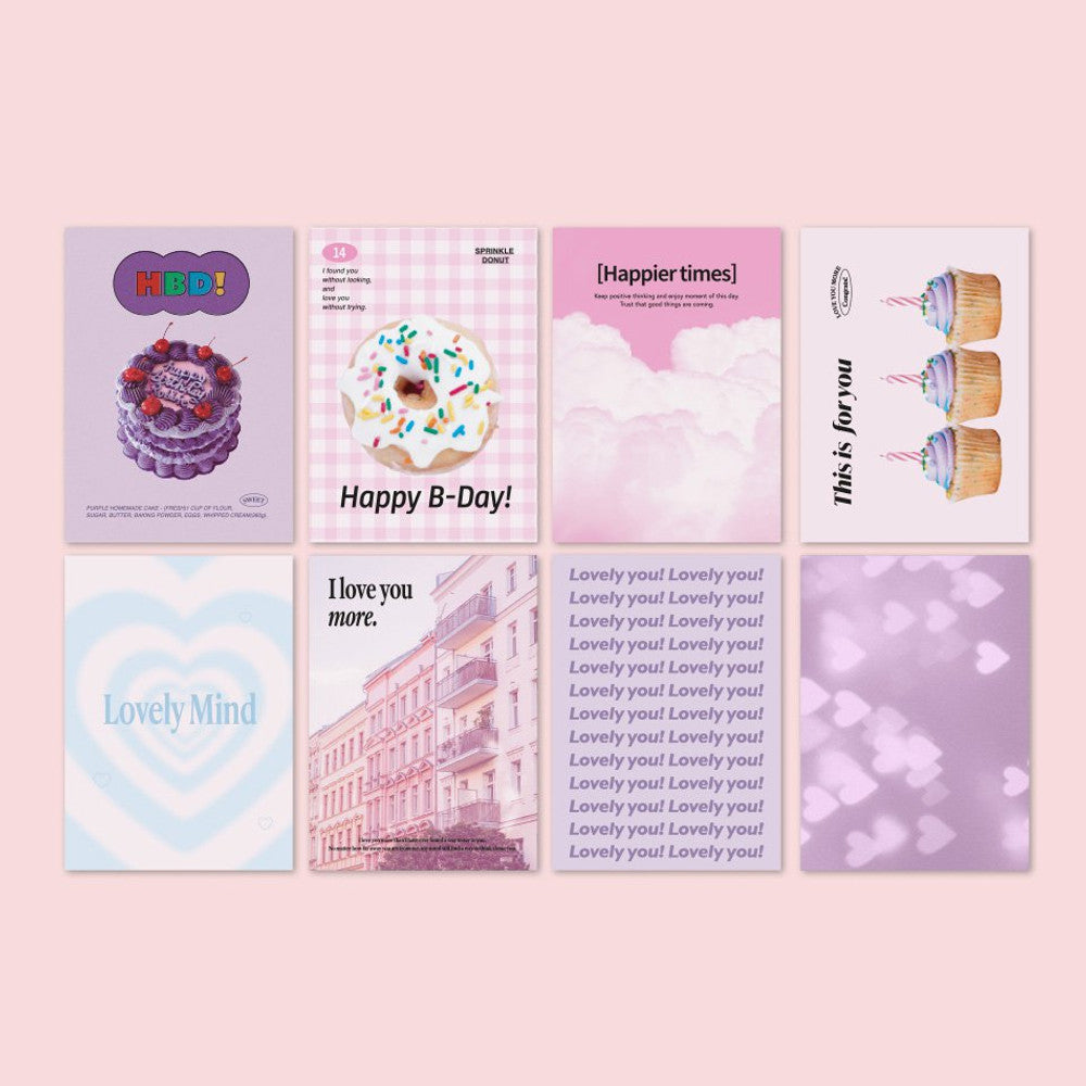 The Journal Shop - Iconic Moodscape Message Card Set contents laid flat showing assorted cards, envelopes, and design options.