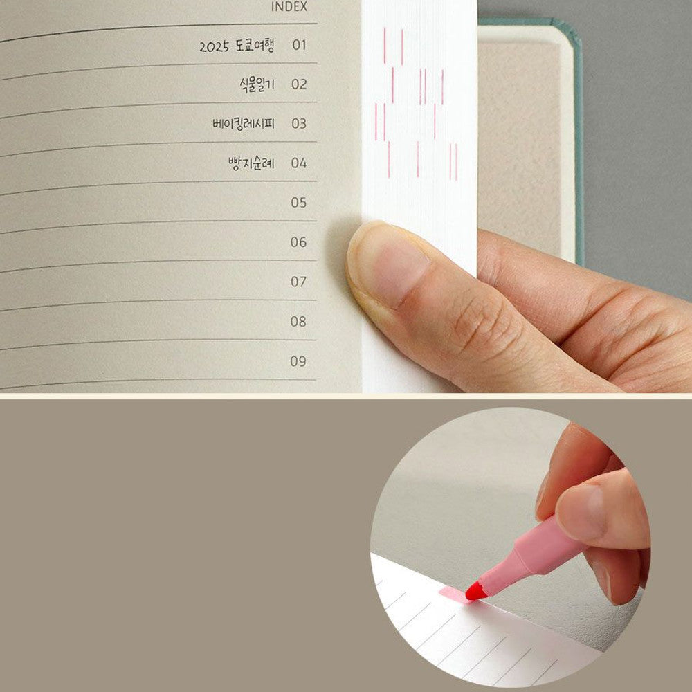 The Journal Shop - Iconic Souvenir B6 Band Notebook close-up of lined page layout with date section.