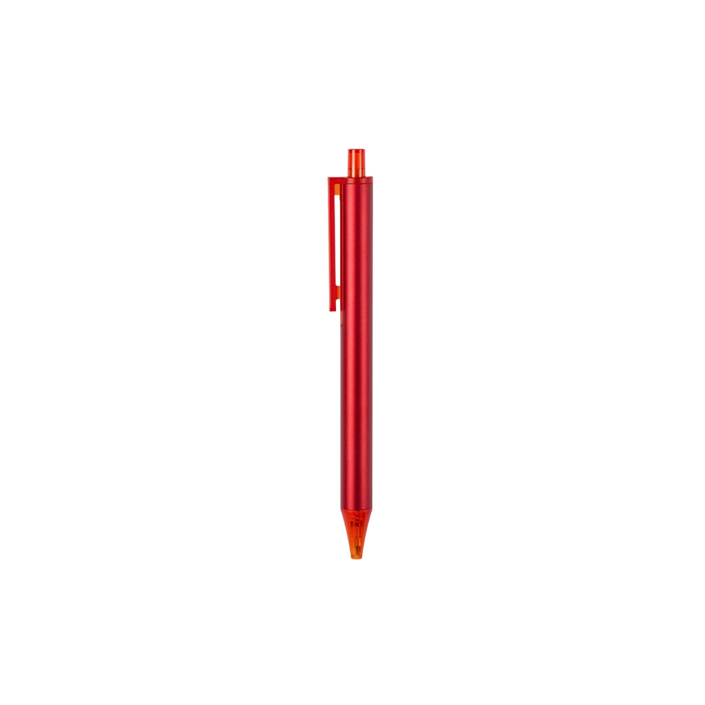 Kaco Pure ballpoint pen in vivid red with a translucent orange nib section.