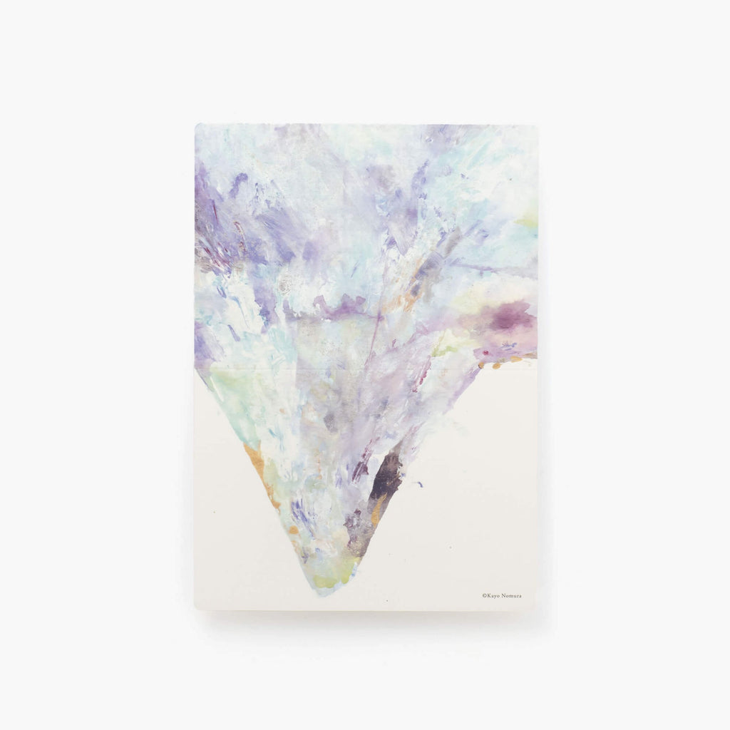 The Journal Shop - Kakimori Letter Card featuring Kayo Nomura’s Melodious Days abstract artwork in soft pastel hues of purple and blue.