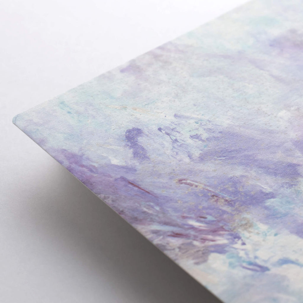 The Journal Shop - Detailed view of the corner of the Melodious Days letter card showing the fine texture and colour blending.