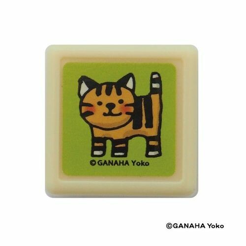Compact Kodomo No Kao stamp with a charming feline motif.

