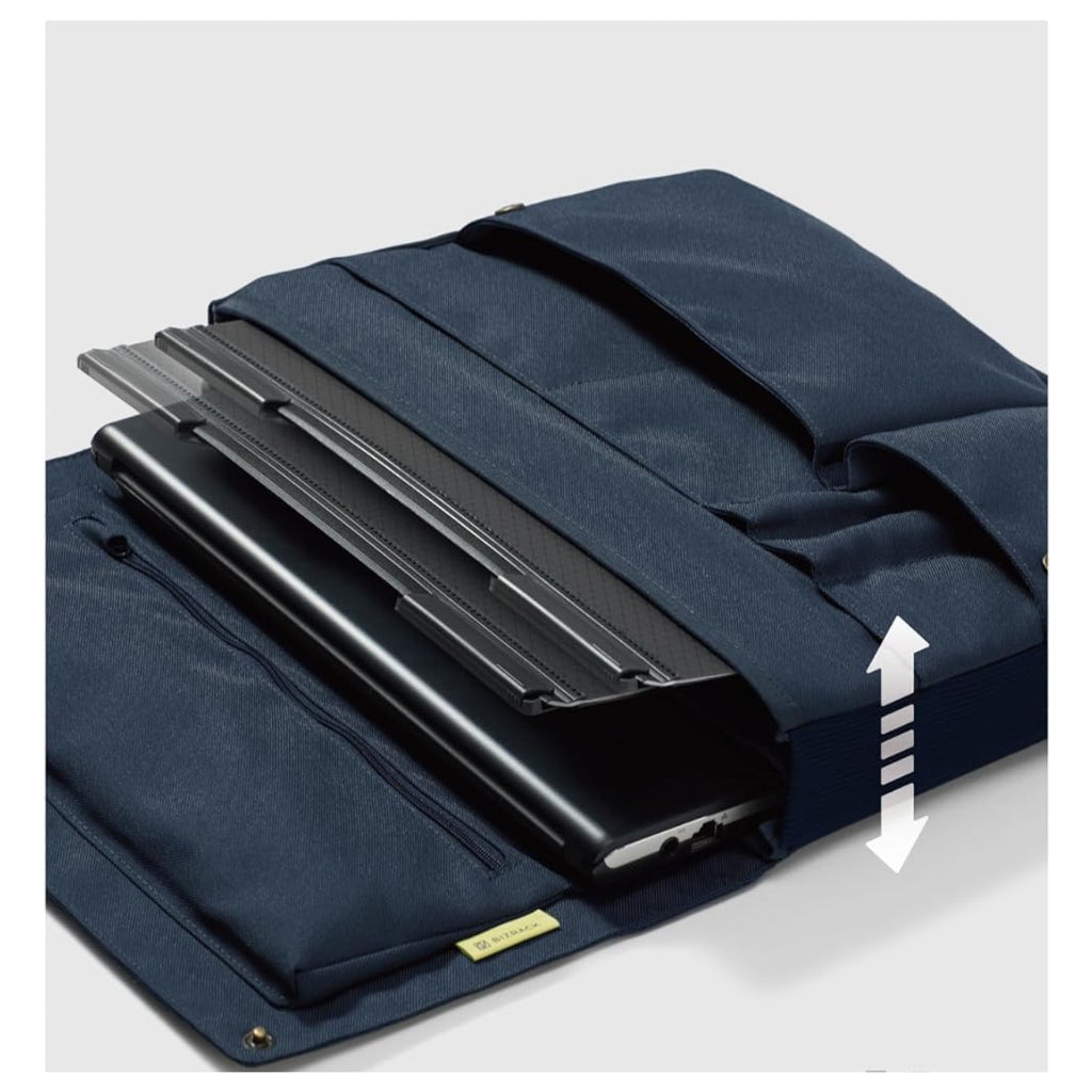 Kokuyo Bizrack Bag-in-Bag in navy shown lay flat on a white background.