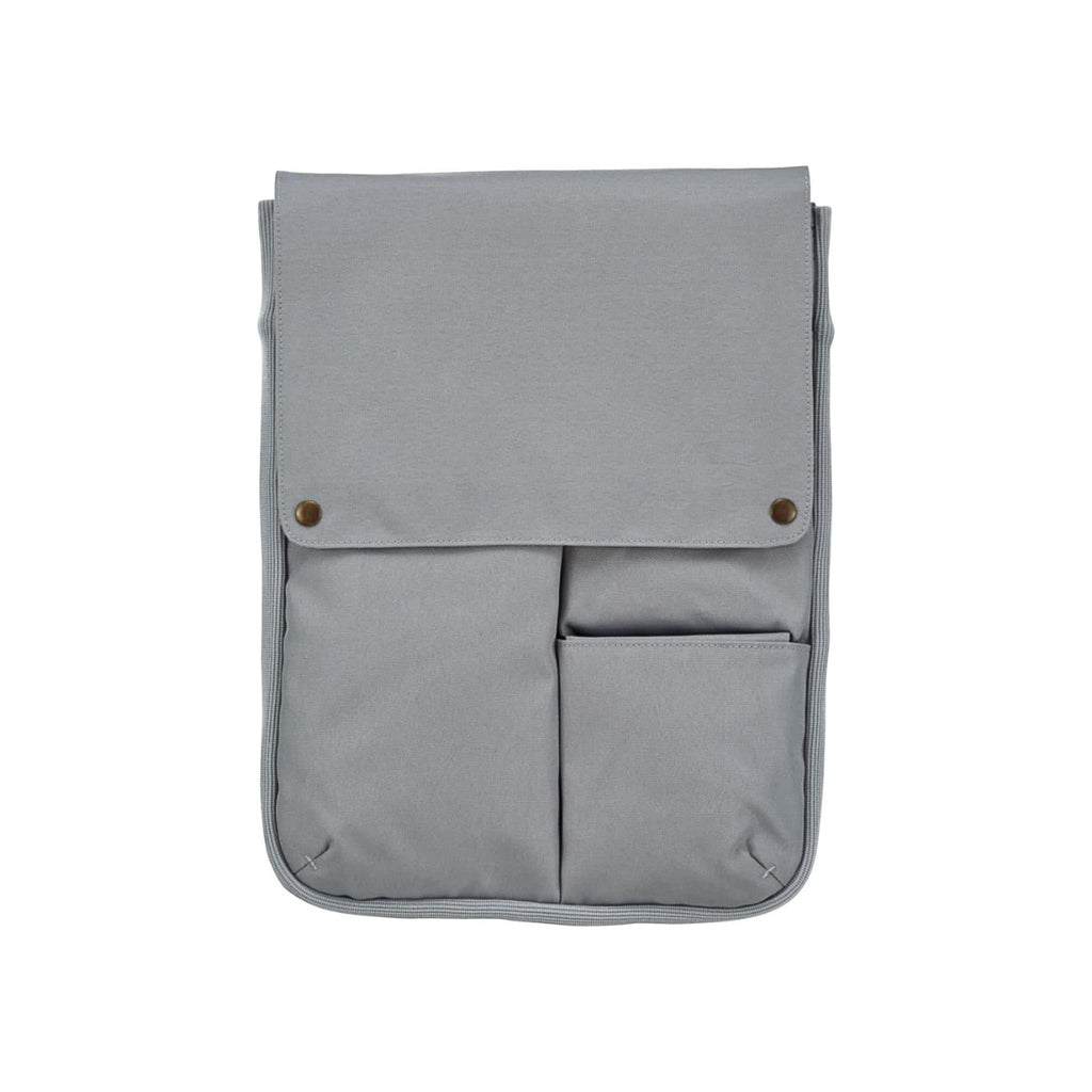 Kokuyo Bizrack Bag-in-Bag in vertical ash grey shown from the front with two outer pockets.