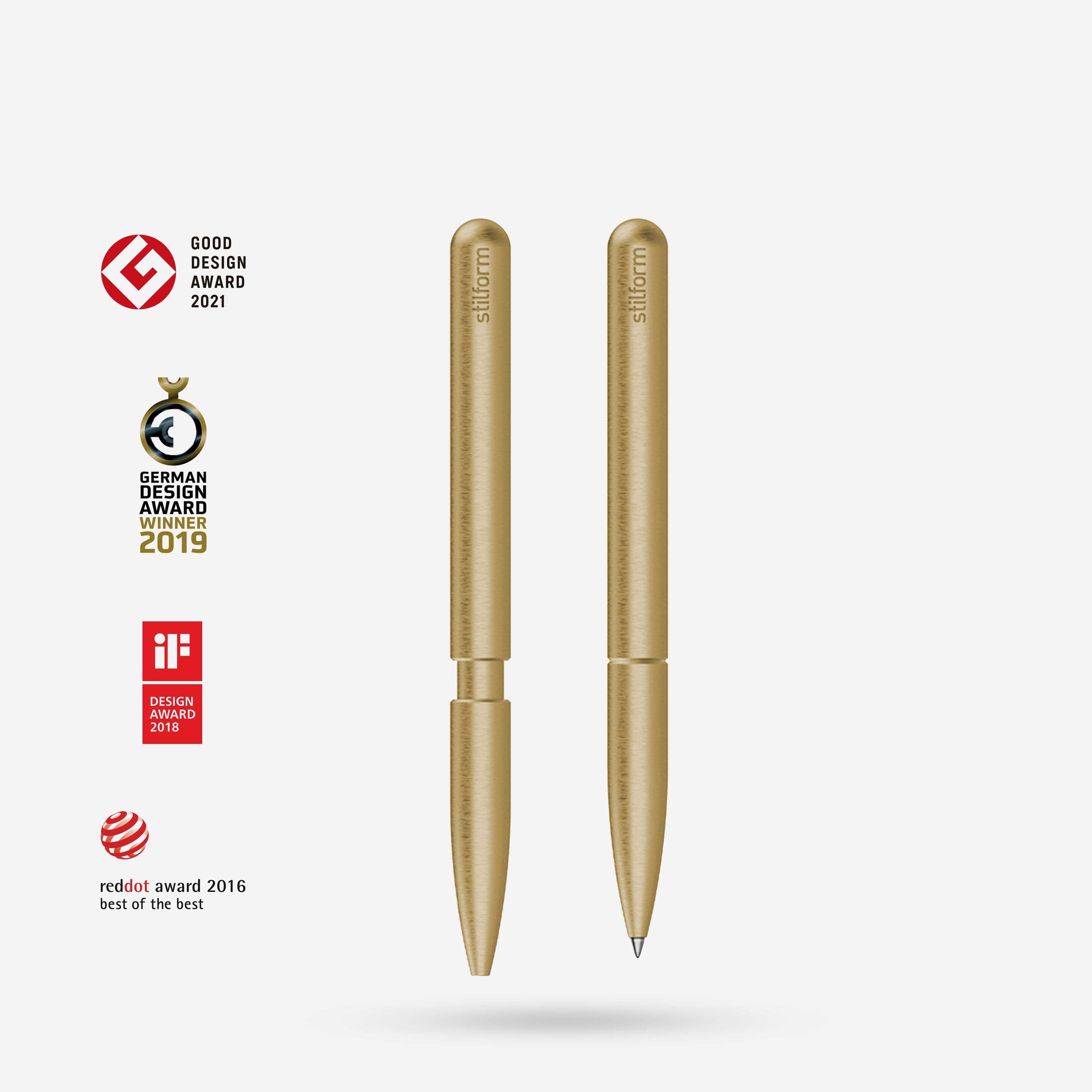 Stilform PEN Ballpoint | Brushed Brass, Magnetic Cap