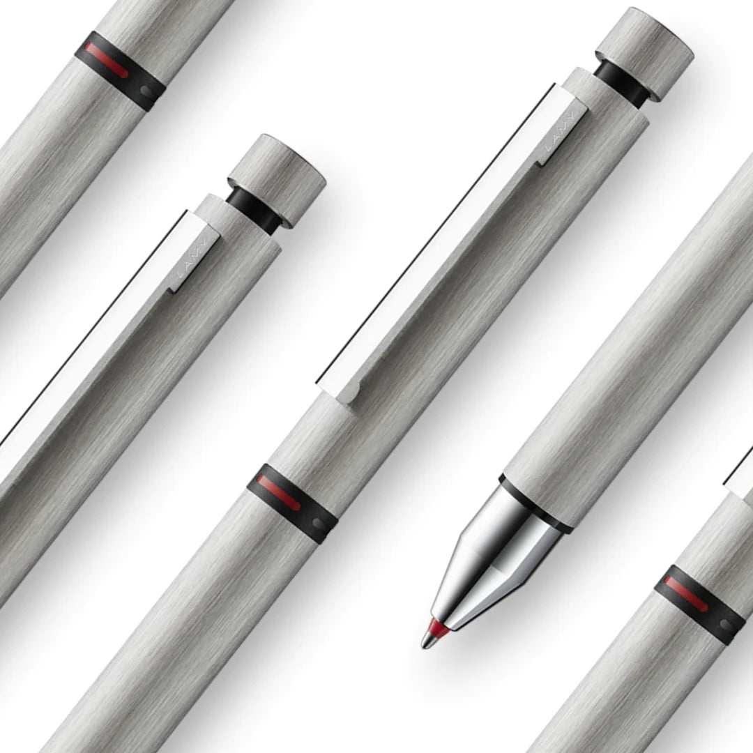 LAMY cp1 Tri Pen brushed with red marker - strikingly simple in LAMY cp1 Tri Pen brushed with red marker - strikingly simple in
