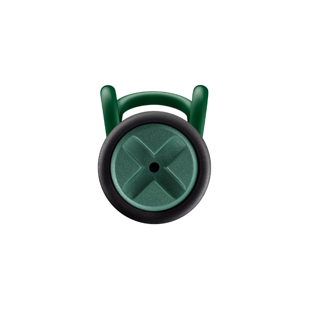 The Journal Shop - Top view of the pen cap displaying the green cross design at the top.