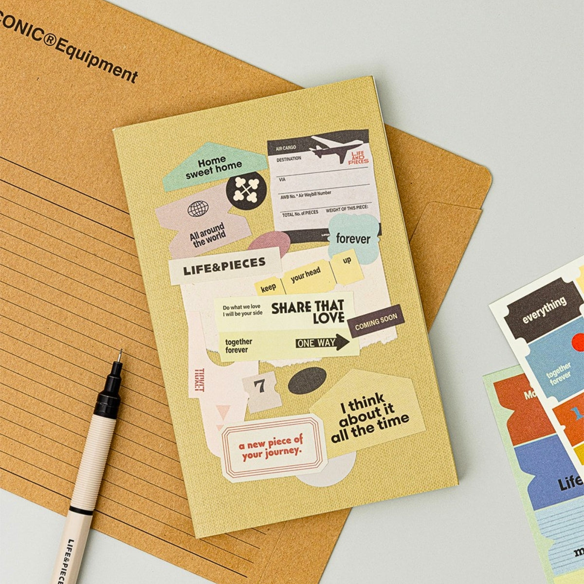 Livework LIFE & PIECES Vintage Label Sticker Set – 6 Sheets Decorative