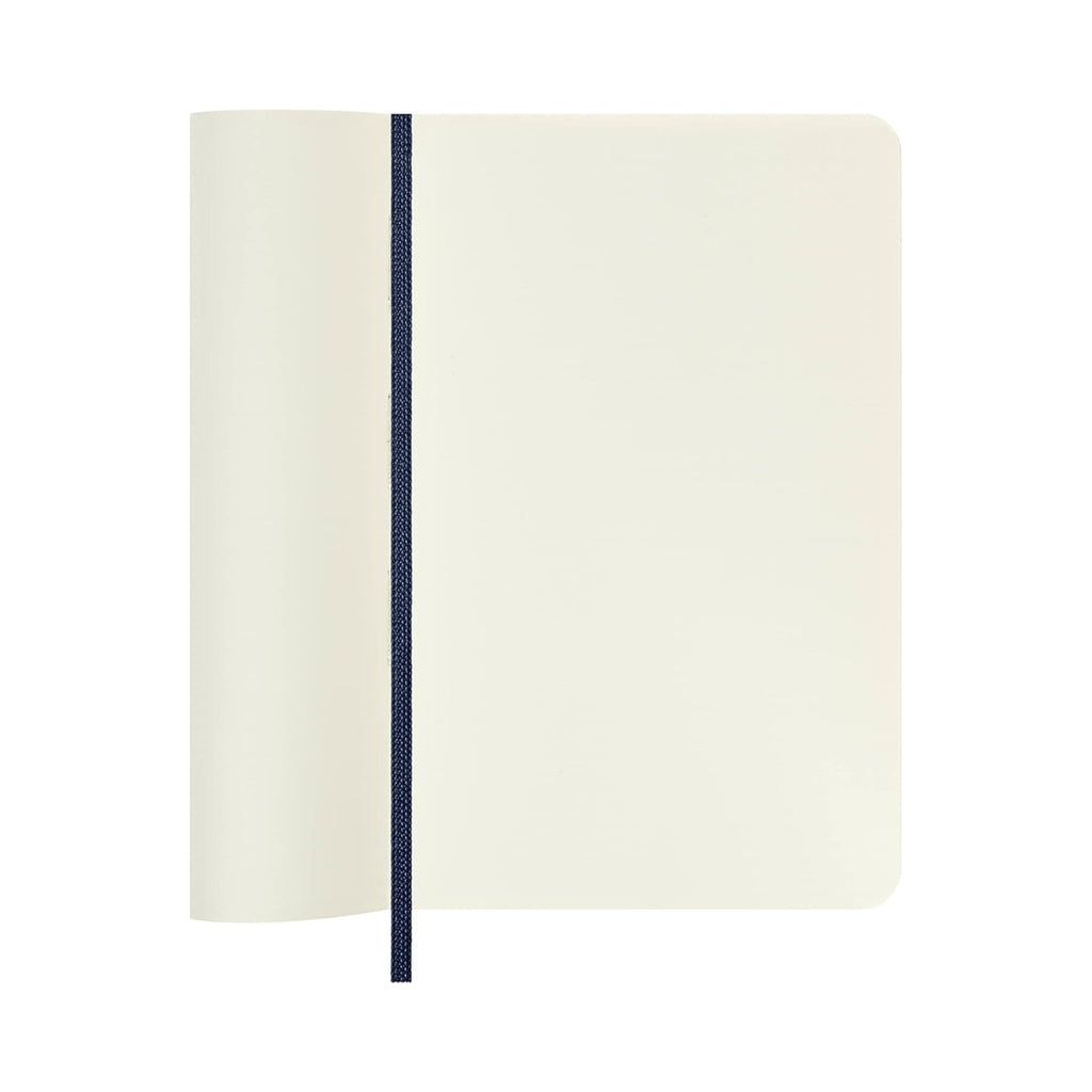 Moleskine Classic Pocket Soft Cover notebook open to a single blank page.