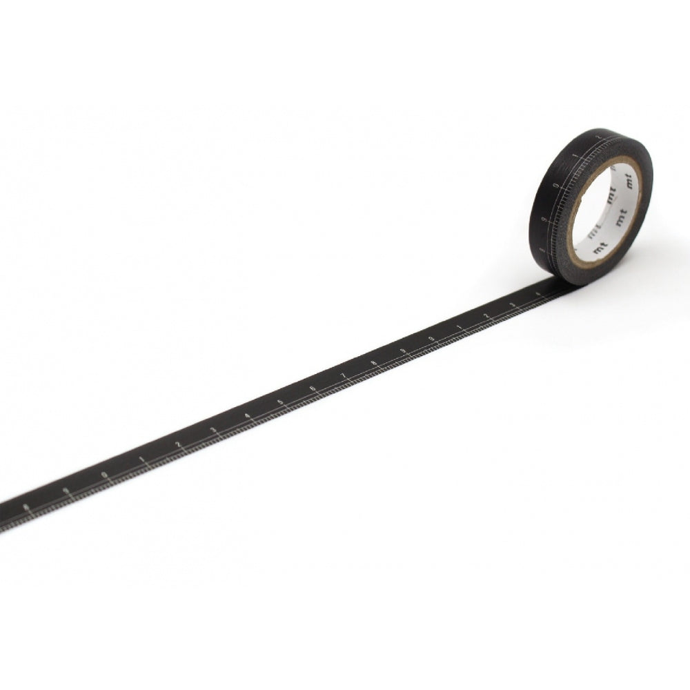mt ex Washi Tape - Black Ruler - 10mm