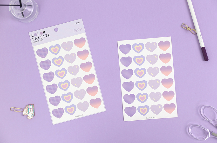 Paperian Colour Palette Stickers - Heart - The Journal Shop