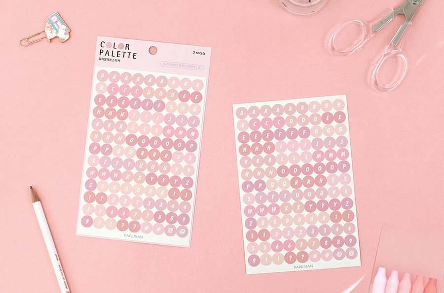 Paperian Colour Palette Stickers - Alphabet & Numbers - The Journal Shop