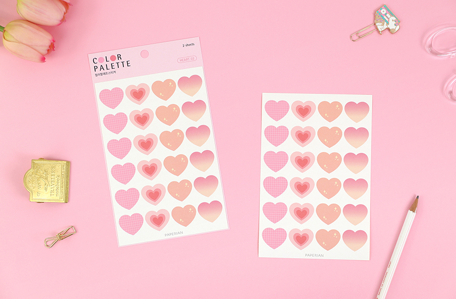 Paperian Colour Palette Stickers - Heart - The Journal Shop