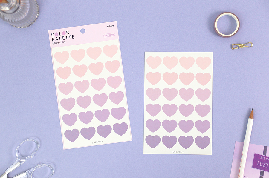 Paperian Colour Palette Stickers - Heart - The Journal Shop