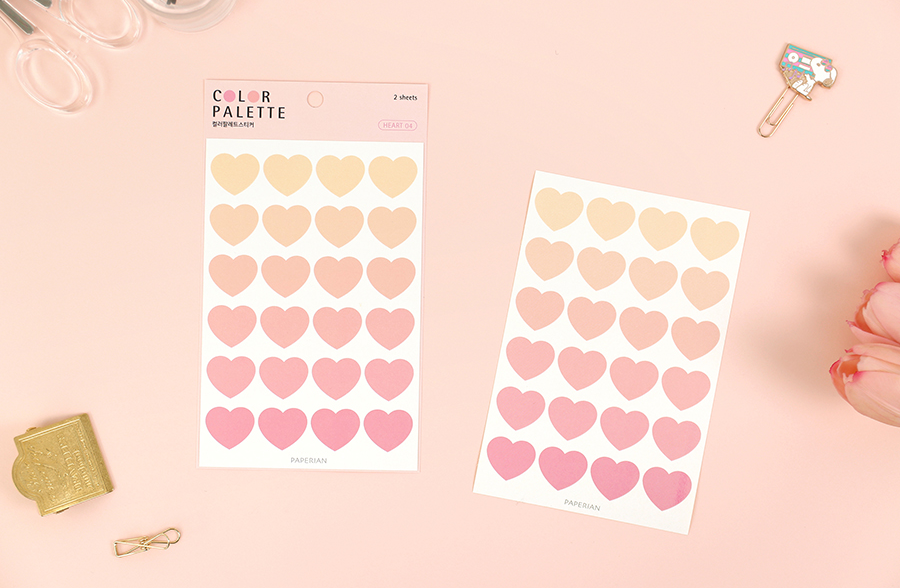 Paperian Colour Palette Stickers - Heart - The Journal Shop