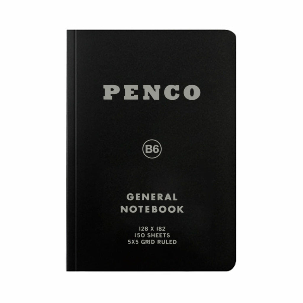 Penco B6 General Notebook in Black – durable, versatile notebook with grid pages