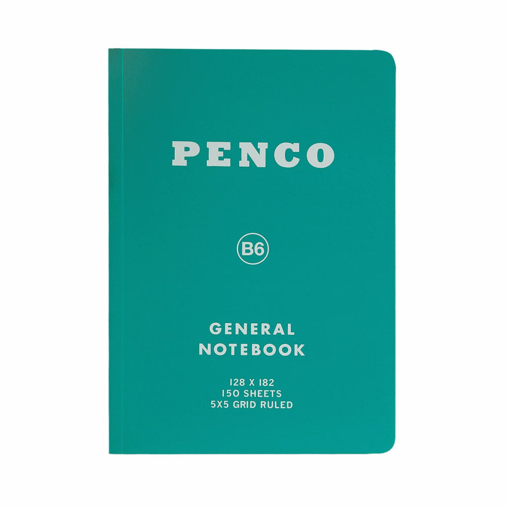 Penco B6 General Notebook in Green – medium-sized grid notebook with 150 sheets.