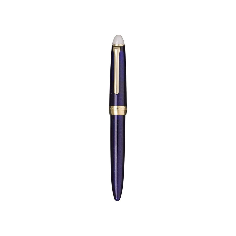 Capped Sailor Shikiori Long Night Fountain Pen in navy and gold