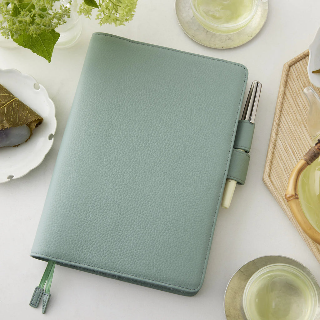 Hobonichi 2024 A5 Planner Cover [Leather: Water Green] - The Journal Shop