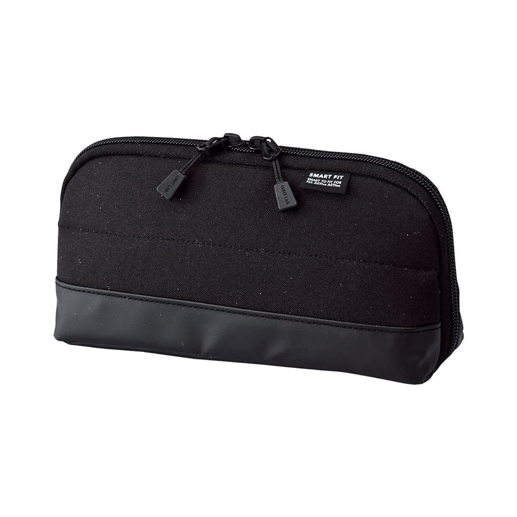 Smart Fit pencil case in black with tonal zips and a minimalist look.