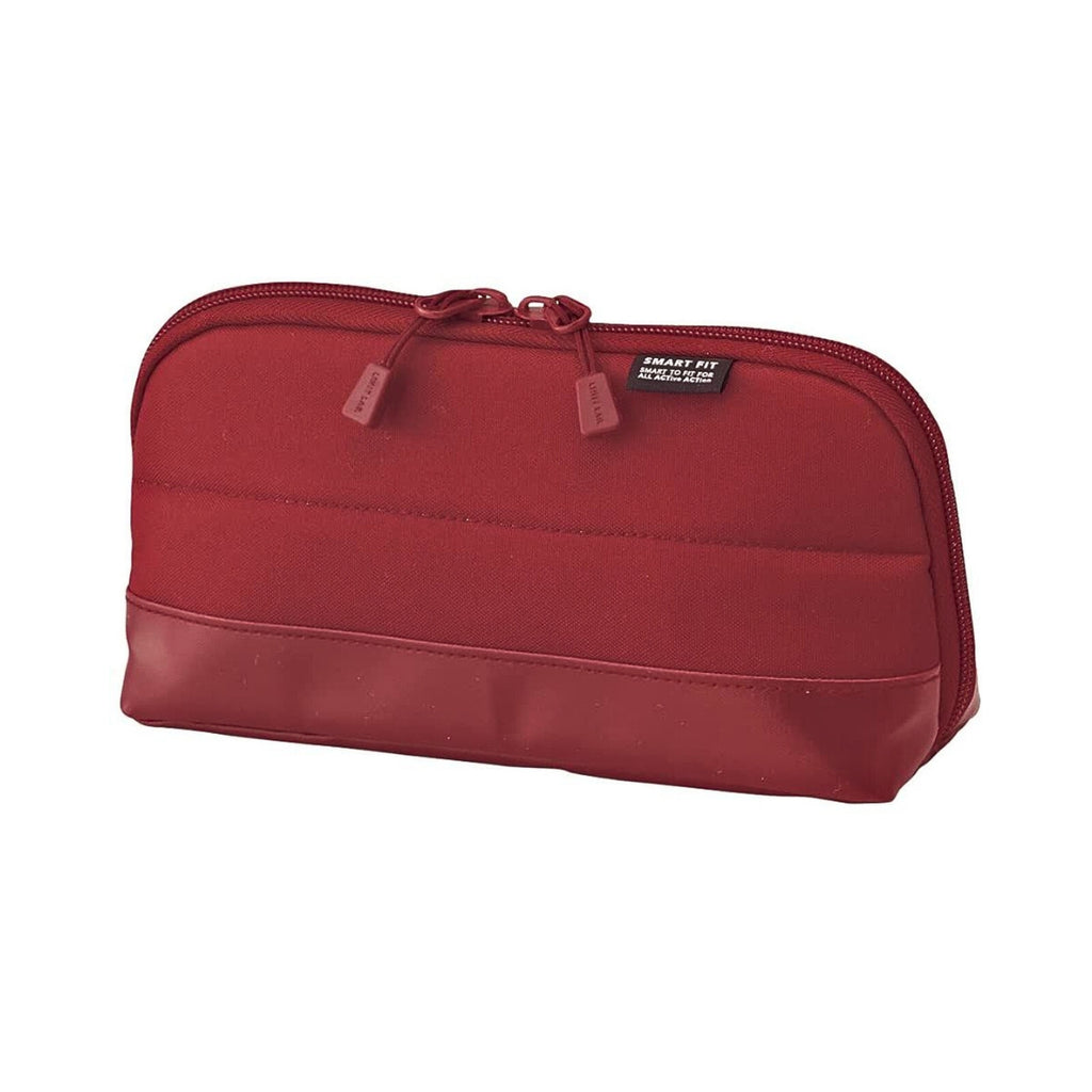 Smart Fit pencil case in red with dual zip closure and a compact, structured design.