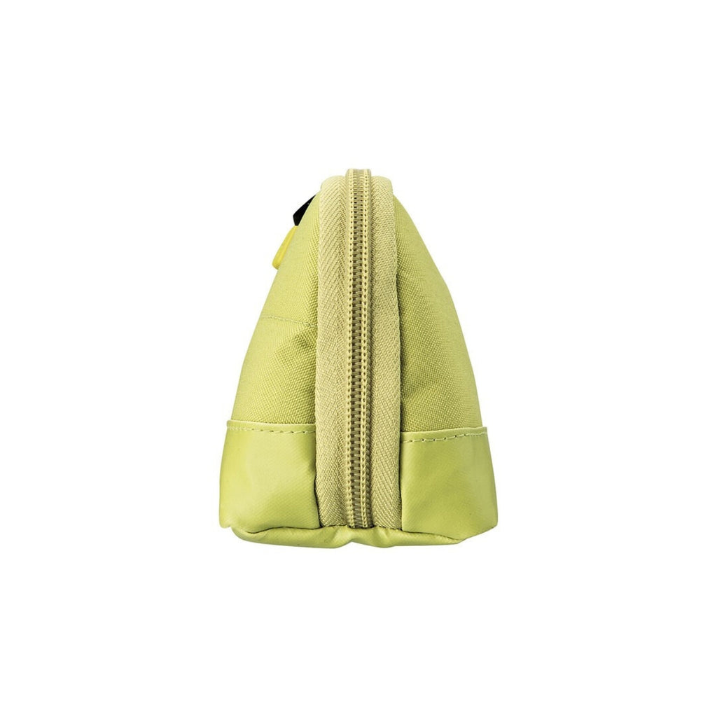 Side profile of the Smart Fit pencil case in light green, showing its structured, tapered shape.