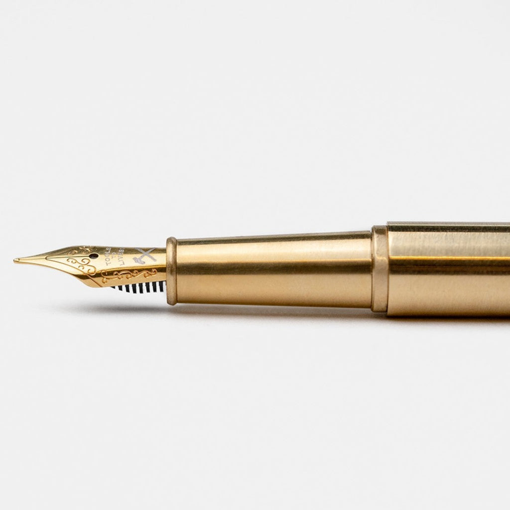 Tools To Live By Brass Fountain Pen (F nib) - The Journal Shop