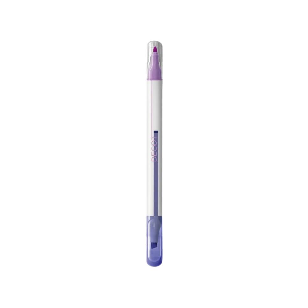 Sun-Star DECOT 3 Dual-Tip Layering Marker in blue violet, with a clear cap and pastel-coloured barrel.