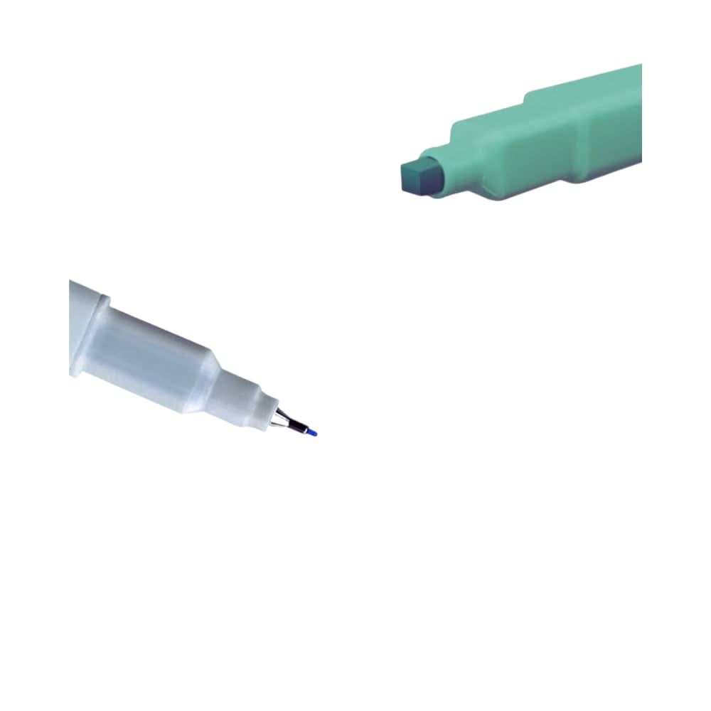 Close-up view of Sun-Star DOT É Pen Square Marker dual tips, including the square marker tip and fine writing tip.