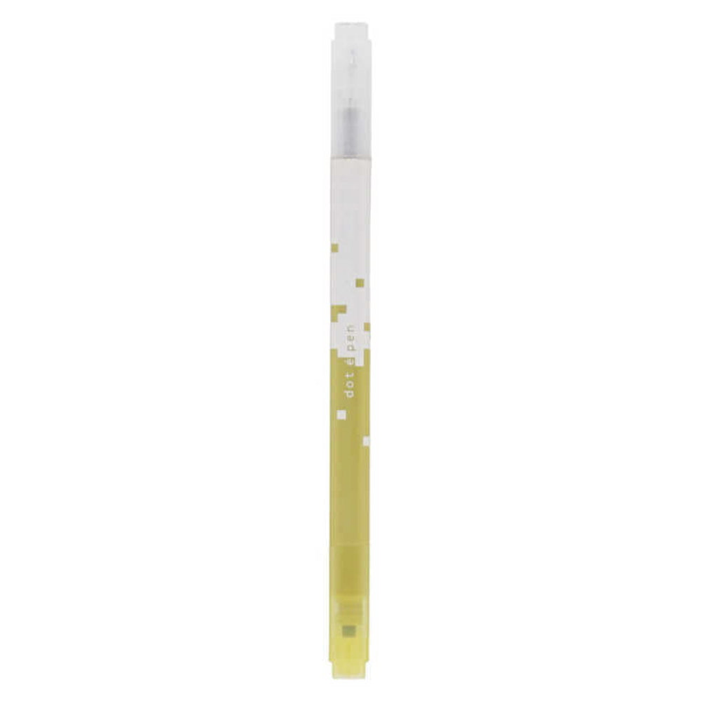 Sun-Star DOT É Pen Square Marker in yellow, slim design with dual nibs for creative marking.